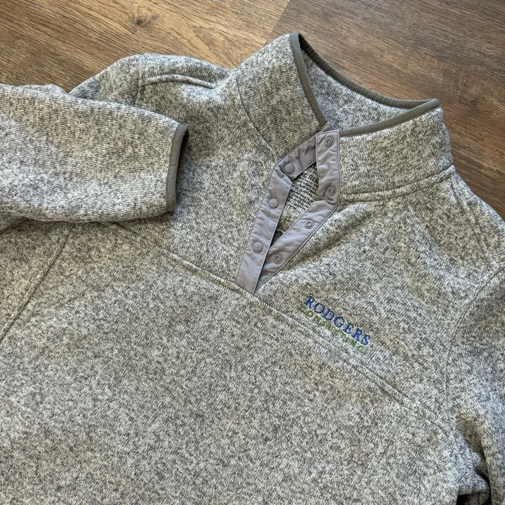 LL Bean Women's Sweater Fleece 1/4 Snap Pullover Sz XL Company Logo Better Sweat